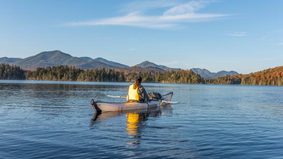 Kayaker on Placid Lake