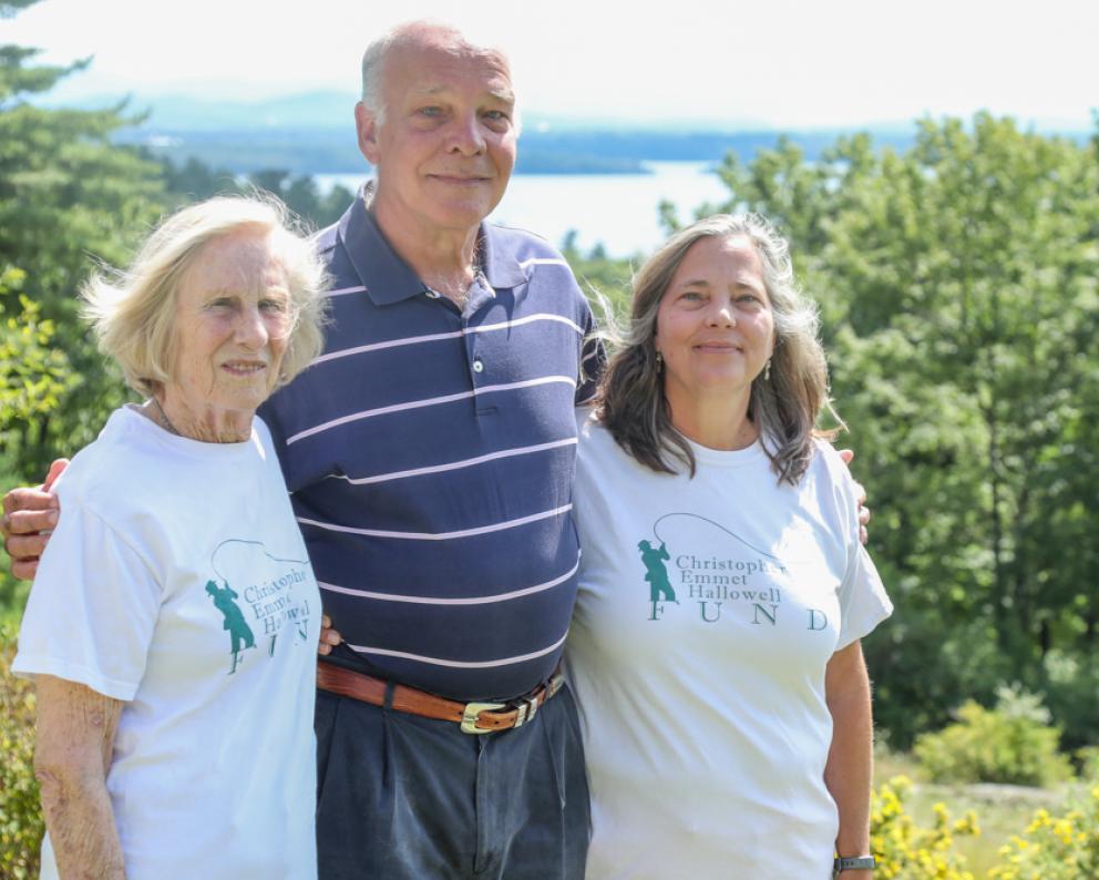 The Hallowell family on the shores of Lake Champlain.